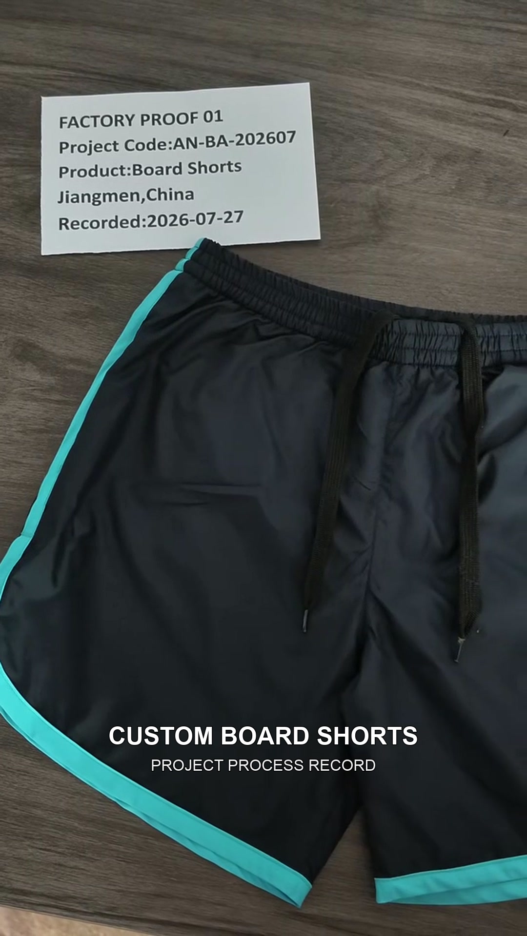 Public board shorts project process evidence record